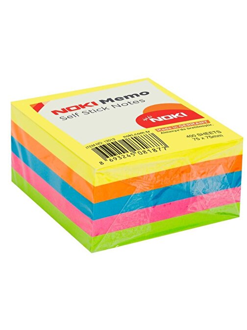 Noki Memo Stick 12012 Kare Post-it -  Not Kağıdı Renkli 400 Yaprak 75x75 mm