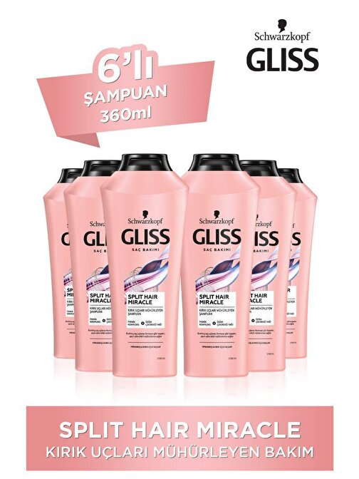 Gliss Split Hair Miracle Şampuan 6 x 360 ml