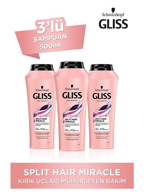Gliss Split Hair Miracle Şampuan 3 x 500 ml