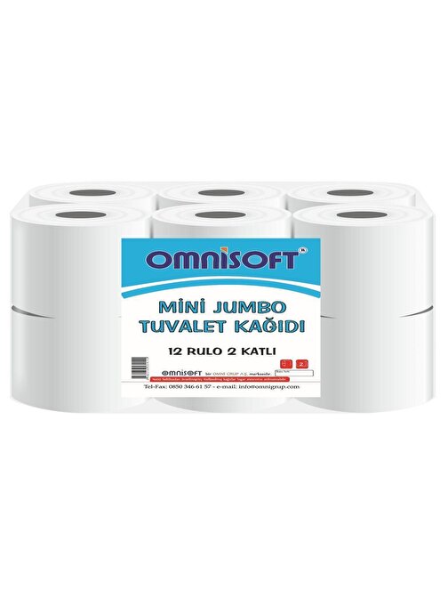 Omnisoft Mini Jumbo Tuvalet Kağıdı 2 Katlı 12'li