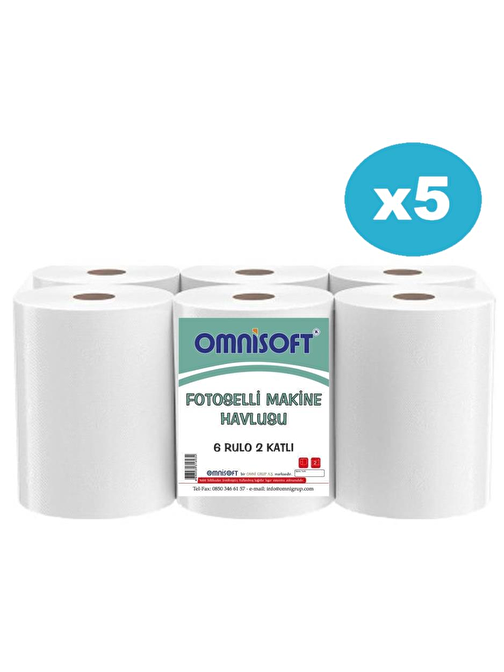 Omnisoft Fotoselli Rulo Kağıt Havlu 5 X 30 Adet 21 cm