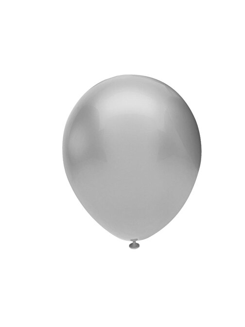 Bbm12100-23 Balonevi, Metalik Silver - Gümüş Rengi, 12'' Metalik Renk Baskı Balonu 100'Lü Paket