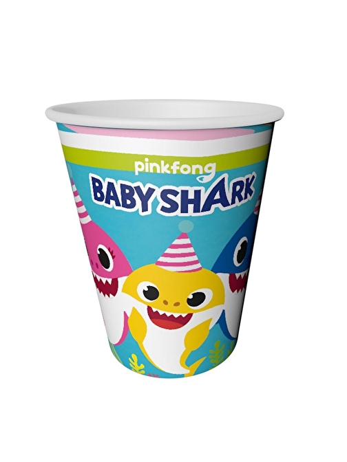 Balonevi Lpb6386 Balonevi, Baby Shark Parti Zamanı, 8 Adet Kağıt Bardak, 220/240Cc