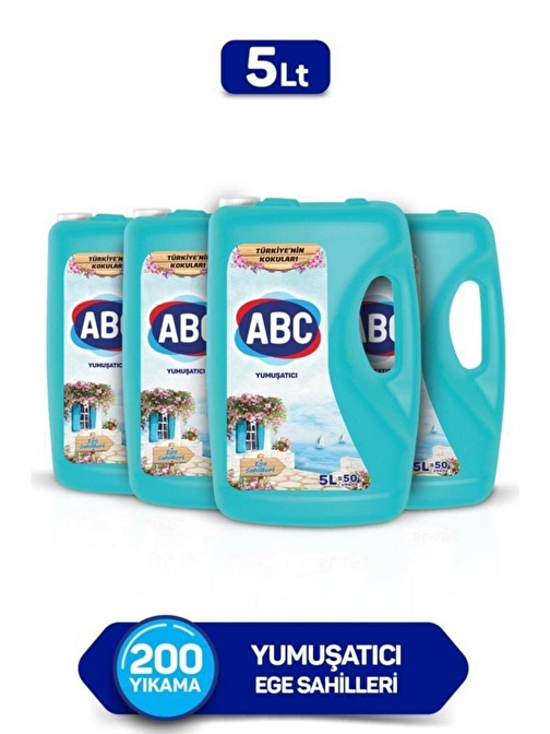 ABC Ege Sahilleri Çamaşır Yumuşatıcısı 5 lt x 4 Adet