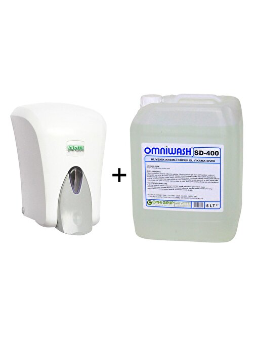 Omniwash SD-400 5 L Köpük Sabun + Vialli F6 Beyaz Köpük Dispenser