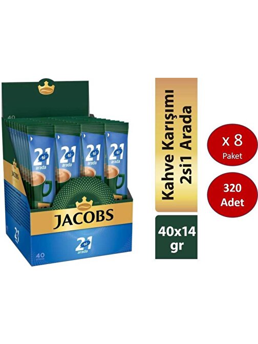 Jacobs 2'si1 Arada 320 Adet Stick Kahve 40 x 8 Adet