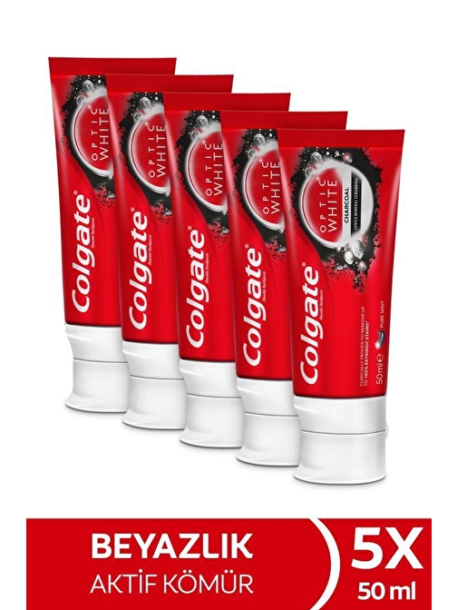 Colgate Aktif Kömür 50 ml Beyazlatıcı Diş Macunu x 5 Adet