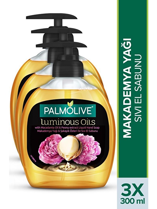 Palmolive Luminous Oils Makademya Yağı & Şakayık Özleri Sıvı El Sabunu 3 x 300 ml