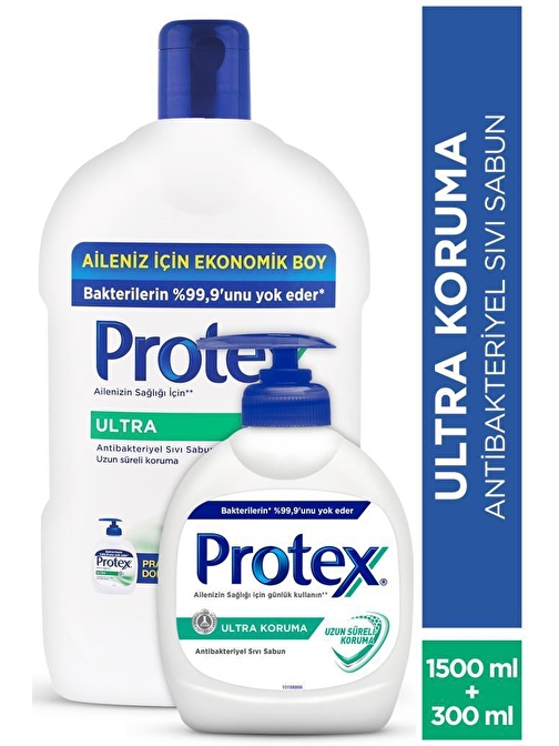 Protex Ultra Uzun Süreli Koruma Antibakteriyel Sıvı Sabun 1500 ml + 300 ml