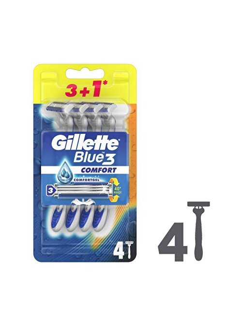 Gillette Blue3 Comfort Kullan At Tıraş Bıçağı 4'lü