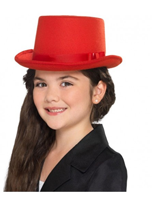 Parti Aksesuar Sihirbaz Şapkası Çocuk Boy Kırmızı Renk