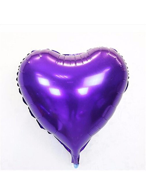 Huramarketing Parti Aksesuar Kalp Balon Folyo Mor 45 cm 18 inç