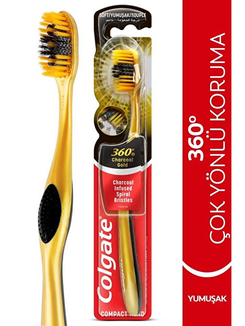 Colgate 360 Charcoal Gold Yumuşak Diş Fırçası