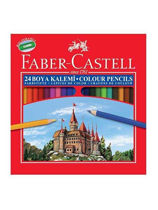 Faber Castell Karton Kutulu Kuru Boya Tam Boy 24'lü Çok Renkli