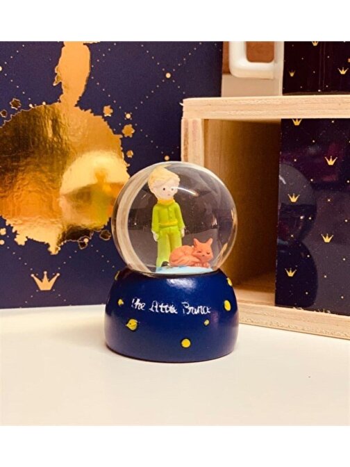 Huramarketing Mini Boy Küçük Prens Kar Küresi Işıklı 6.5 cm Dekoratif Hediyelik