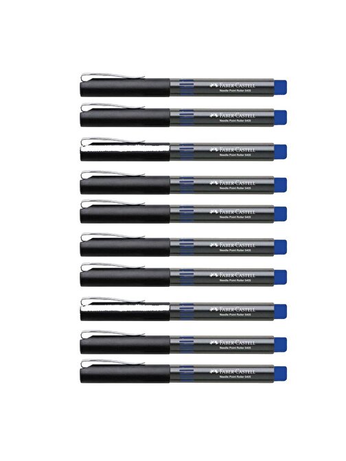 Faber-Castell Needle Point 5405 0.5 İğne Uçlu Roller Kalem 10 Adet Mavi