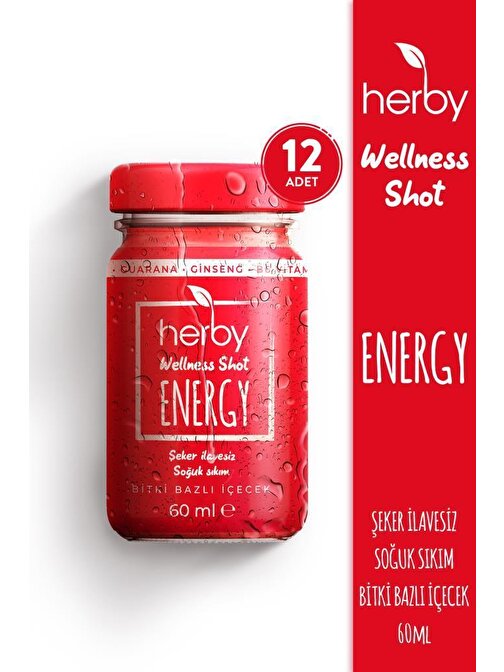 Herby Energy Shot Enerji  Bitki Bazlı İçecek X12