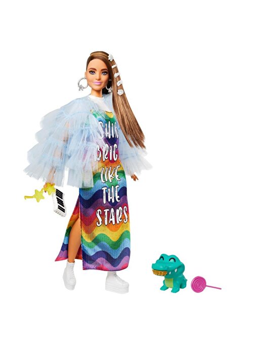 Barbie GYJ78 Extra Renkli Elbiseli Bebek