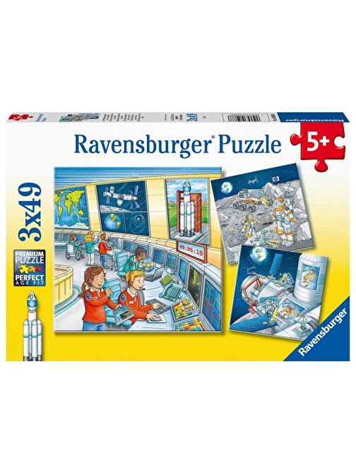Ravensburger 050888 Tom'la Uzayda Çocuk Puzzle 3x49 Parça 5+ Yaş