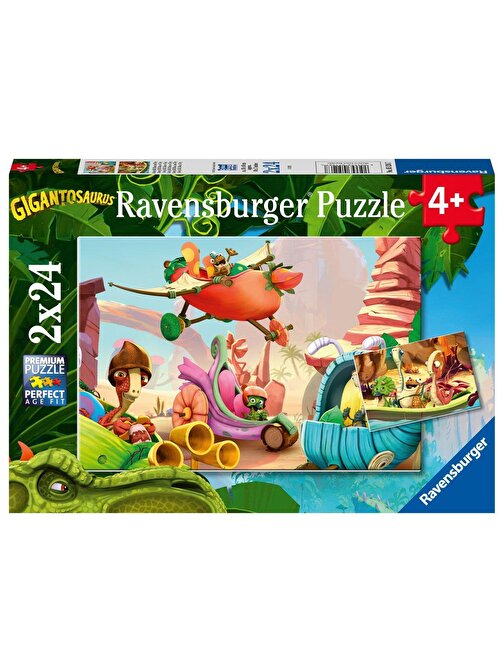 Ravensburger 051267 Gigantosaurus Temalı Puzzle 2x24 Parça 4+ Yaş