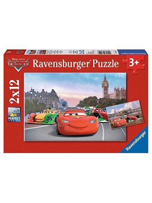 Mattel Ravensburger 2X12 Parça Puzzle Walt Disney Cars Mc Queen 075546