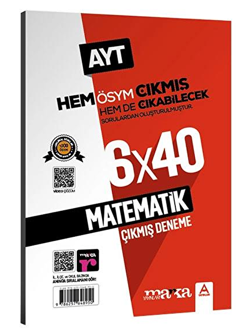 Marka Yayınları 2022 Yks AYT Matematik 6x40 Çıkmış Ve Çıkabilecek Denemeler