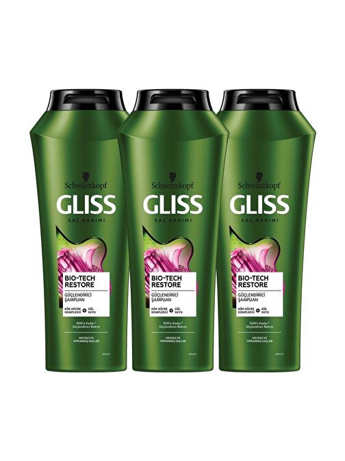 Gliss Bıo-tech Güçlendirici Şampuan 500 ml x 3 Adet