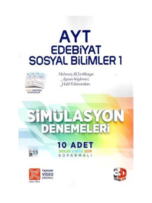 3D Yayınları AYT EDEBİYAT SOSYAL BİL.DENEME/ ÇÖZÜM 3D
