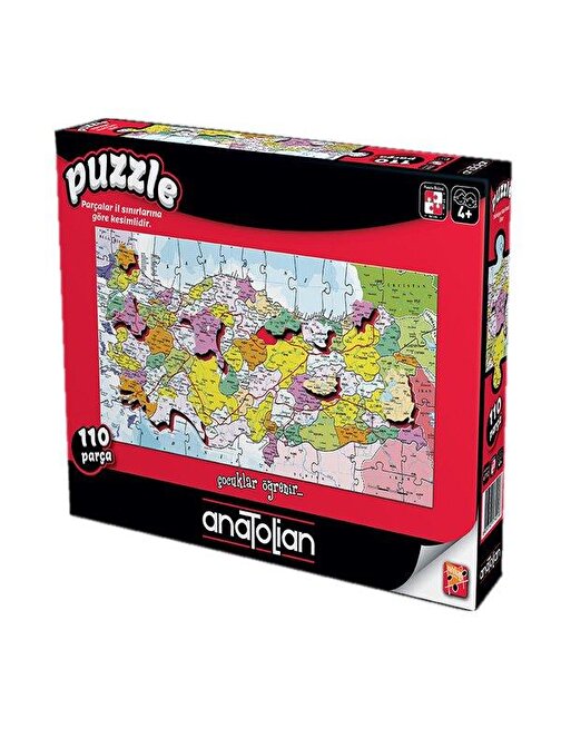 Anatolian Puzzle 7401 Anatolian Türkiye Haritası İller / 110 Parça Puzzle / +4 Yaş