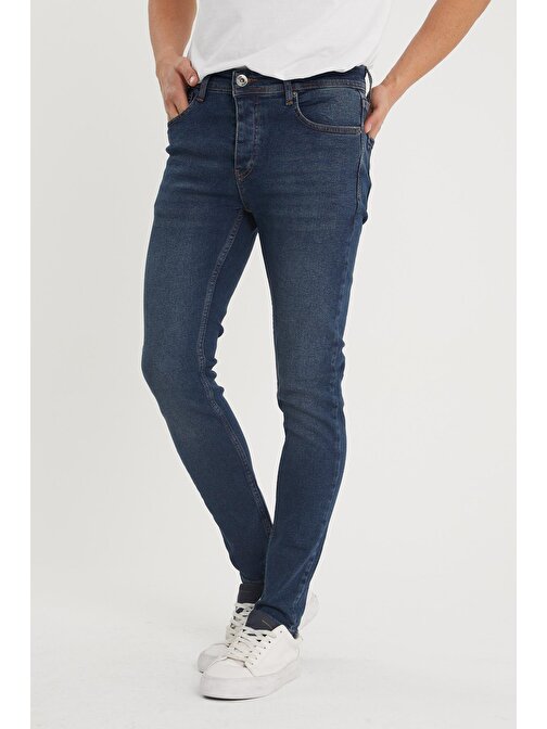Yıkamalı Lacivert Slim Fit Jean Pantolon 1KXE5-44351-48 | 30