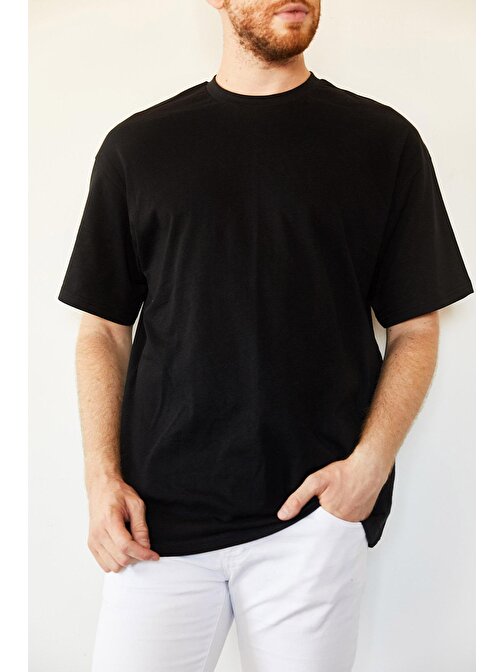 Siyah Basic Bol Kesim Oversize T-Shirt 0YXE1-44124-02 | S