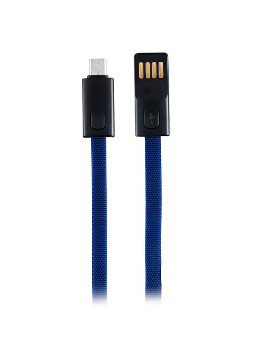 MF Product Universal Jettpower 0047 Metal Başlıklı Örgülü 3A Micro USB Hızlı Şarj Kablosu 20 cm Mavi