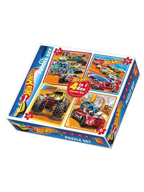 Dıytoy 1895 4Ü1 Arada Puzzle Set Hot Wheels 24+35+54+70 Parça Puzzle