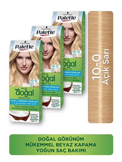 Palette Kalıcı Doğal Renkler Saç Boyası 10.0 Açık Papatya X 3 Adet