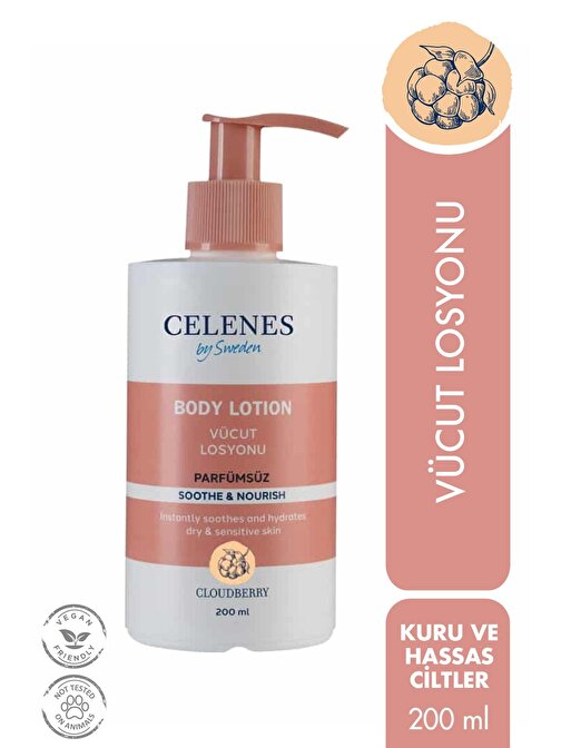 Celenes Body Lotıon Vucüt Losyonu Parfümsüz 200 ml