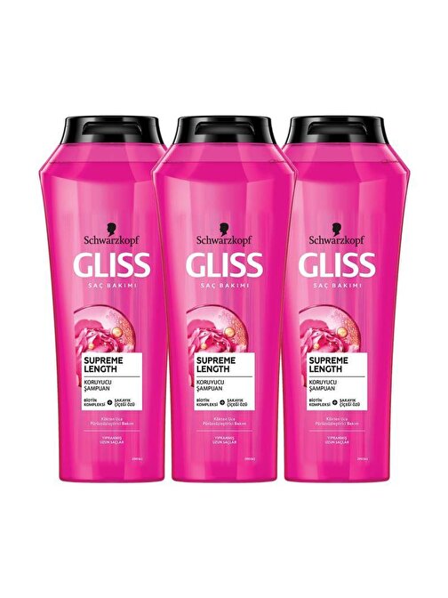Gliss Supreme Length Uzun Saçlara Özel Şampuan 3 x 500 ml
