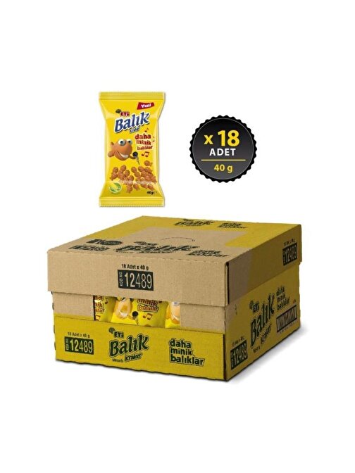 Eti Balık Mini Mısırlı Kraker 40G X 18 Adet