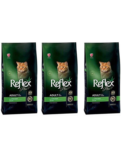 Reflex Plus Tavuklu Yetişkin Kedi Maması 1,5 Kg 3'Lü Set