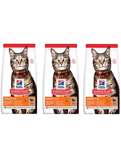 Hills Science Plan Kuzu Etli Kedi Maması 1,5 Kg 3 Adet