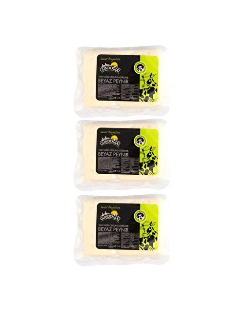 Gündoğdu Beyaz Peynir Yumuşak 650 gr 3'lü Ortalama 1,950 Kg
