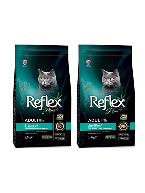 Reflex Plus Somonlu Kısırlaştırılmış Kedi Maması 1.5 Kg 2'Li Set