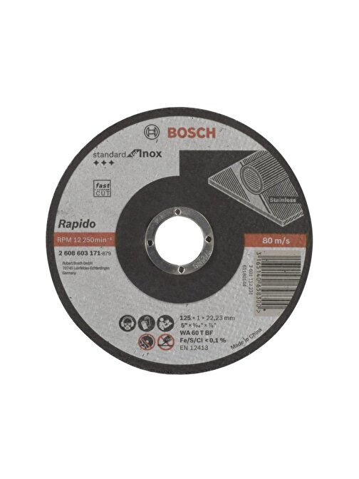 Bosch Standard for Inox Rapido 125*1,0 mm Kesici Disk - 2608603171