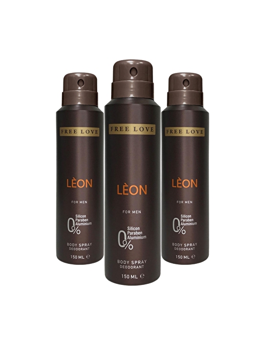 Free Love Leon Erkek Deodorant 150 ml 3 Adet