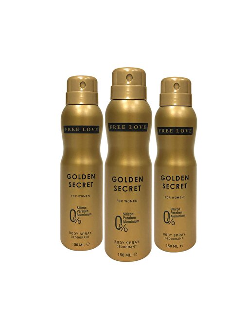 Free Love Golden Secret Kadın Sprey Deodorant 150 Ml X 3 Adet
