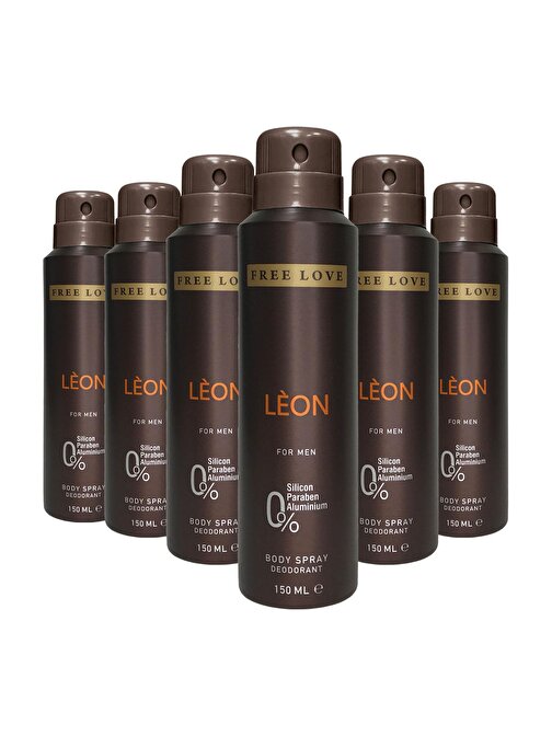 Free Love Leon Erkek Deodorant 150 ml 6 Adet