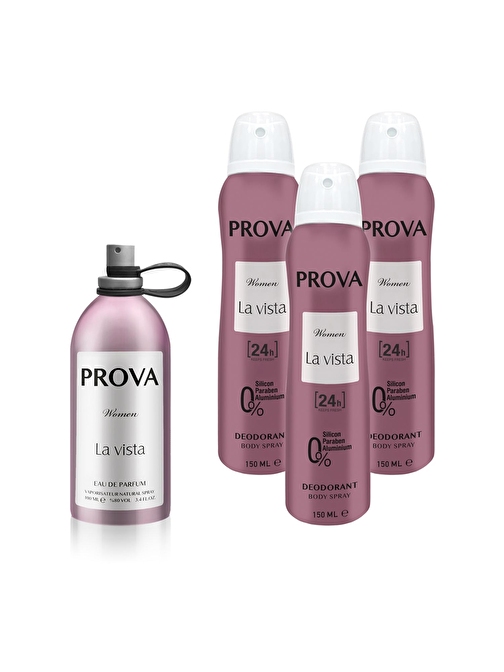 Prova La Vista EDP Kadın Parfüm 120 ml ve Deodorant 150 ml 2'li Parfüm Setleri x 3 Adet