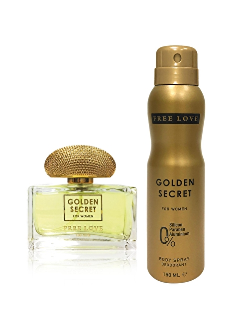 Free Love Golden Secret EDP Kadın Parfüm 100 ml ve Deodorant 150 ml 2'li Parfüm Setleri