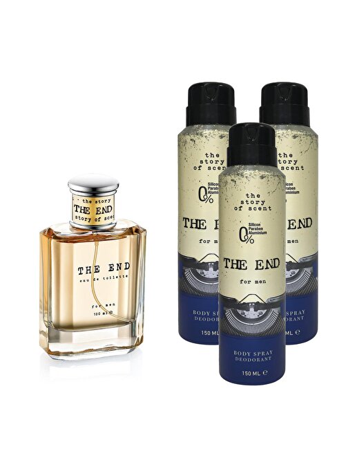 The End EDT Erkek Parfüm 100 ml ve Deodorant 150 ml Parfüm Setleri x 3 Adet