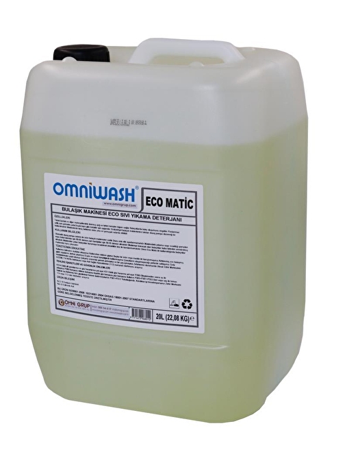 Omniwash Eco Matic Endüstriyel Sıvı Bulaşık Makinesi Deterjanı 20 lt