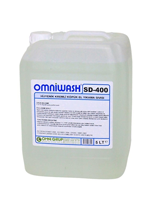 Omniwash Sd-400 Hijyenik Köpük Sıvı El Sabunu 5000 ml